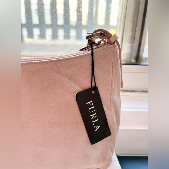 New Authentic Furla Pink Suede Purse - Picture 9 of 15